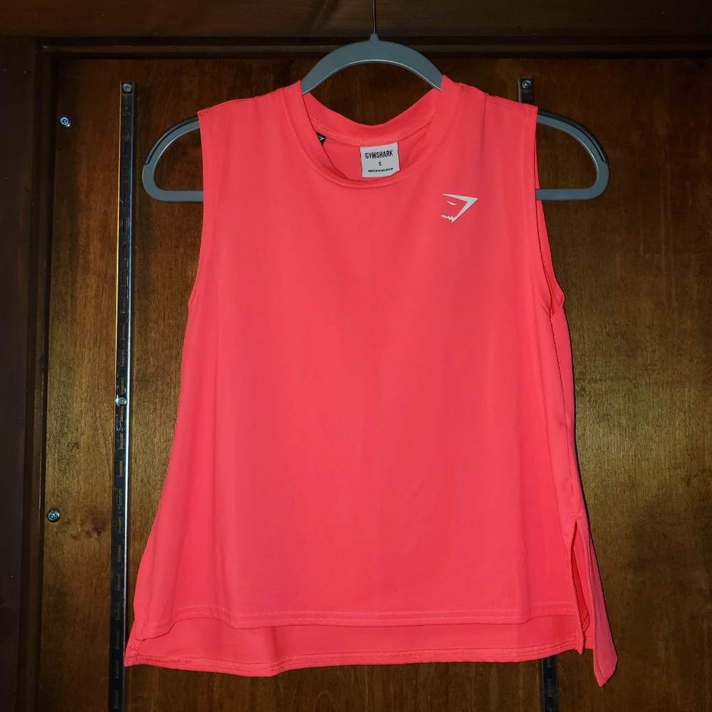 Gymshark Muscle Tank Top in Neon Coral Pink